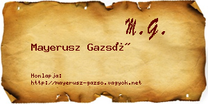 Mayerusz Gazsó névjegykártya